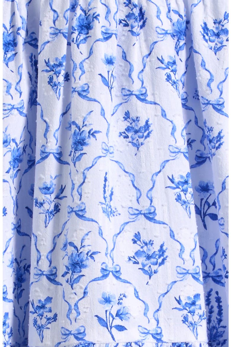 Kids' Floral Frill Babydoll Dress, Alternate, color, BLUE