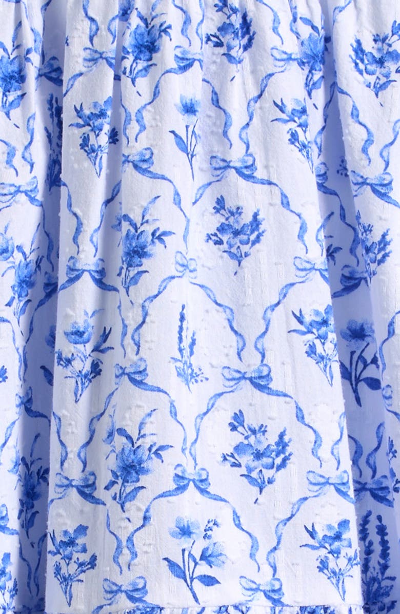 NEXT Kids' Floral Frill Babydoll Dress, Alternate, color, Blue