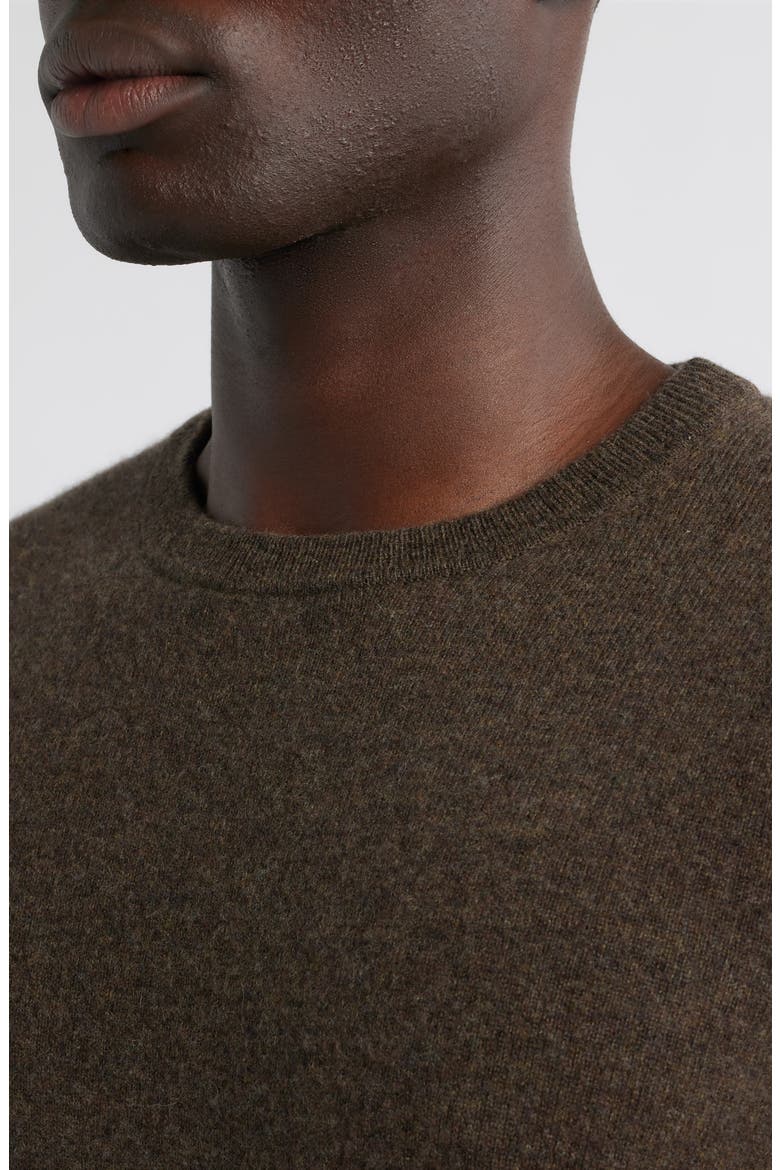 Cashmere Crewneck Sweater, Alternate, color, BROWN DESERT HEATHER