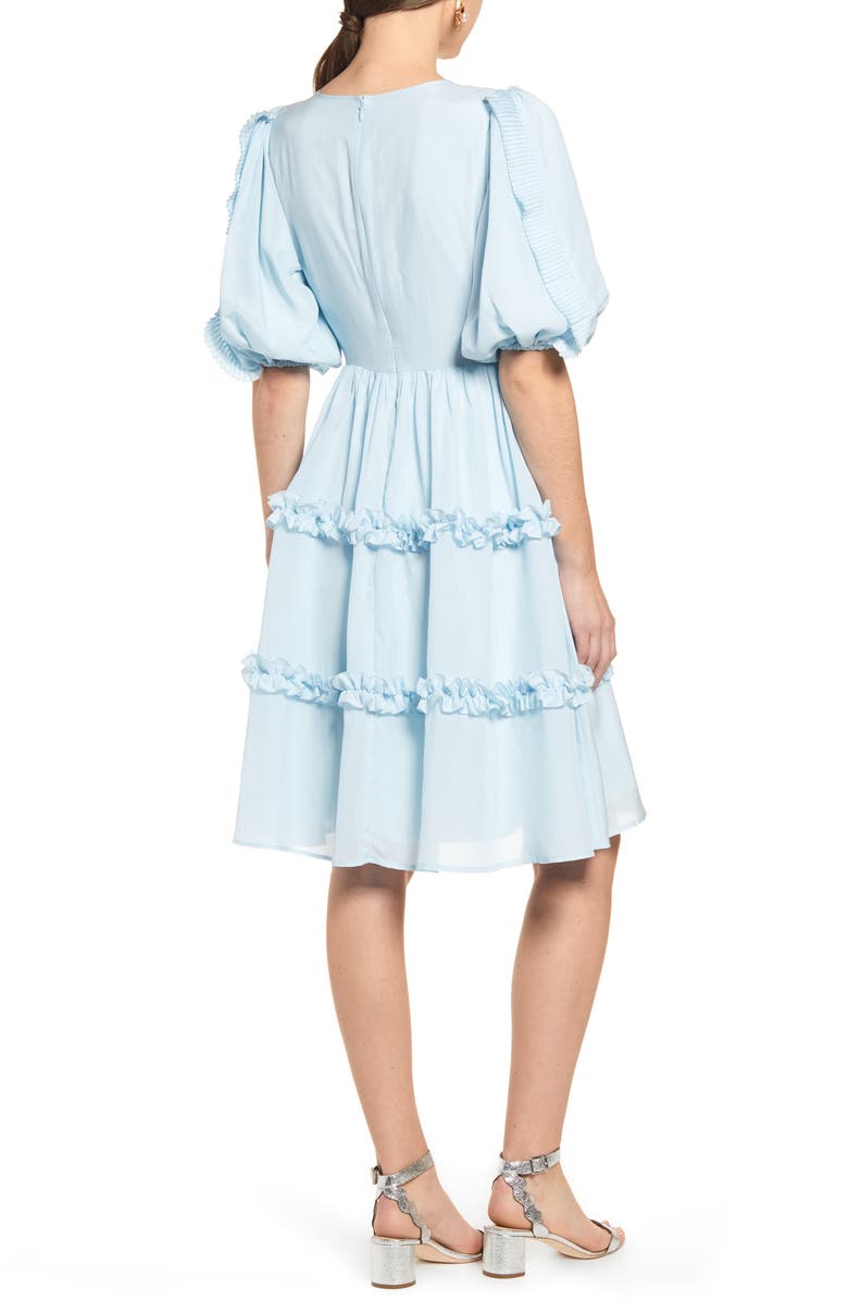 Rachel Parcell Ruffle Sleeve Dress, Alternate, color, 