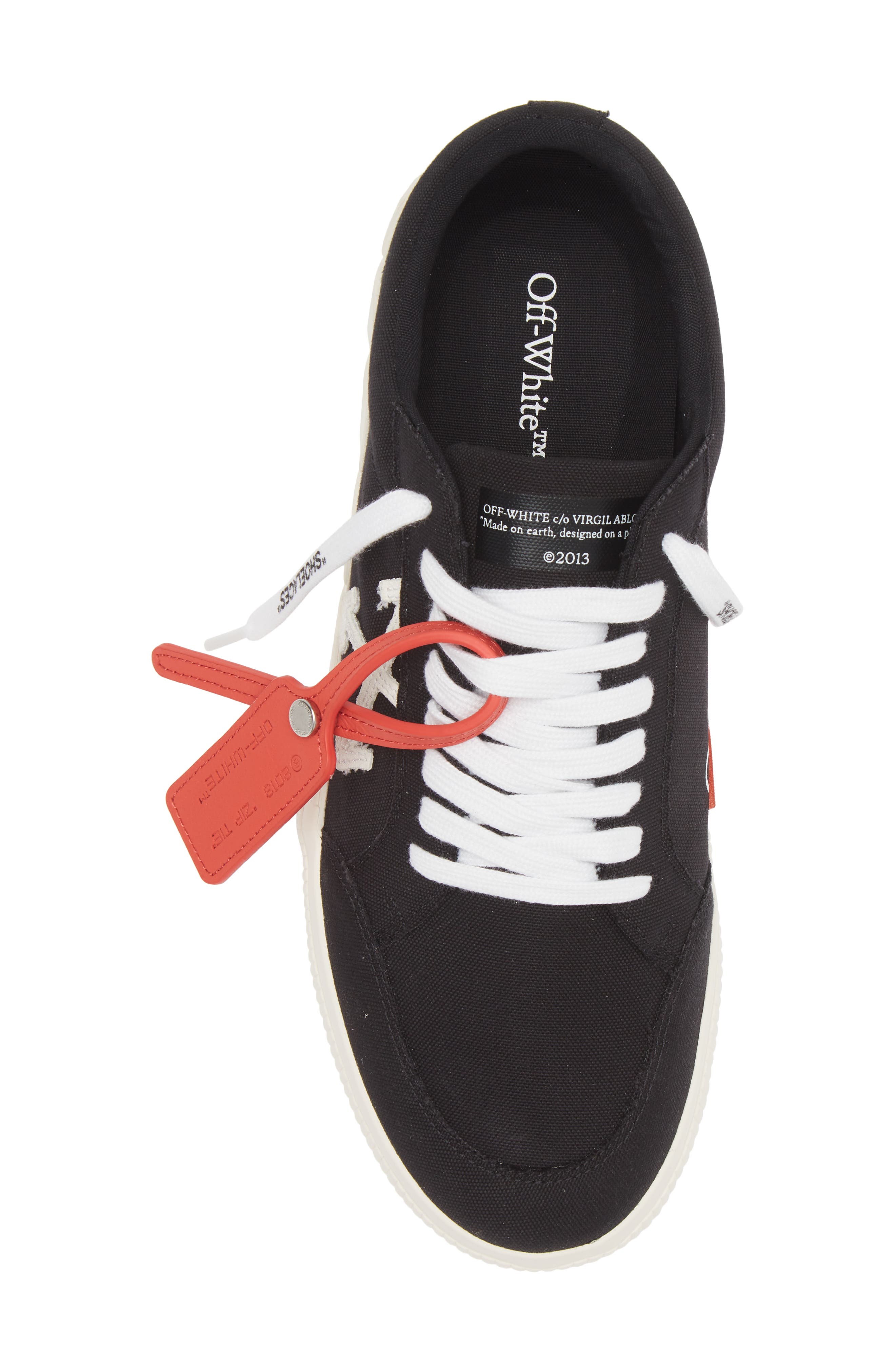 Off-White Low Top Vulcanized Sneaker, Alternate, color, 