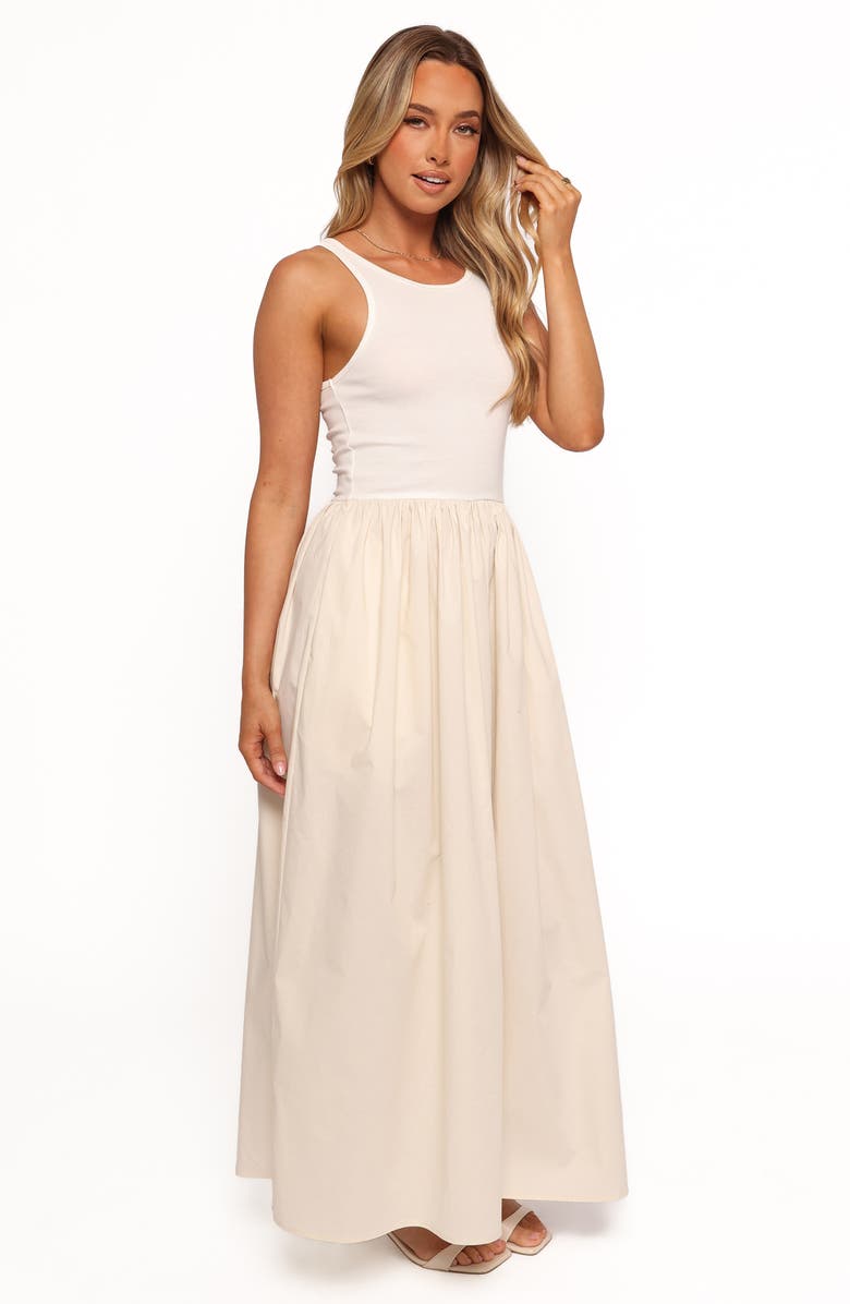 Petal & Pup Frankie Mixed Media Maxi Dress, Alternate, color, White Cream