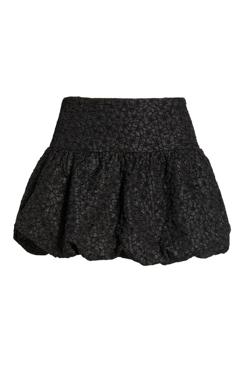Alea Floral Bubble Hem Miniskirt, Alternate, color, BLACK