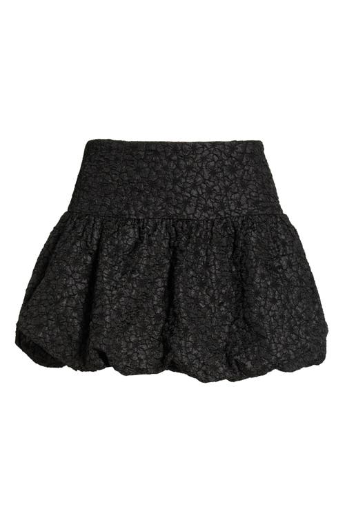 Astr The Label Alea Floral Bubble Hem Miniskirt In Black