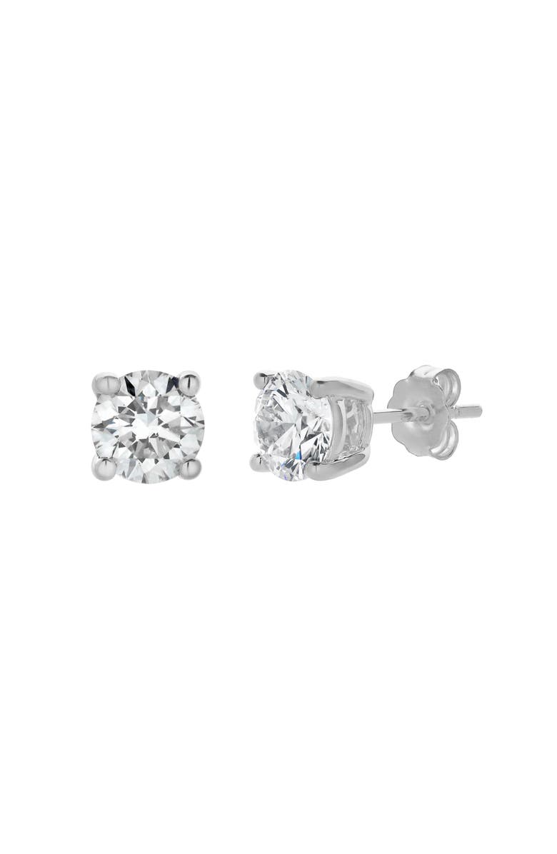 LuvMyJewelry Akna 14K Gold Lab Grown Round Solitaire Diamond Earrings - 1.5 Cts, Main, color, 14K White Gold