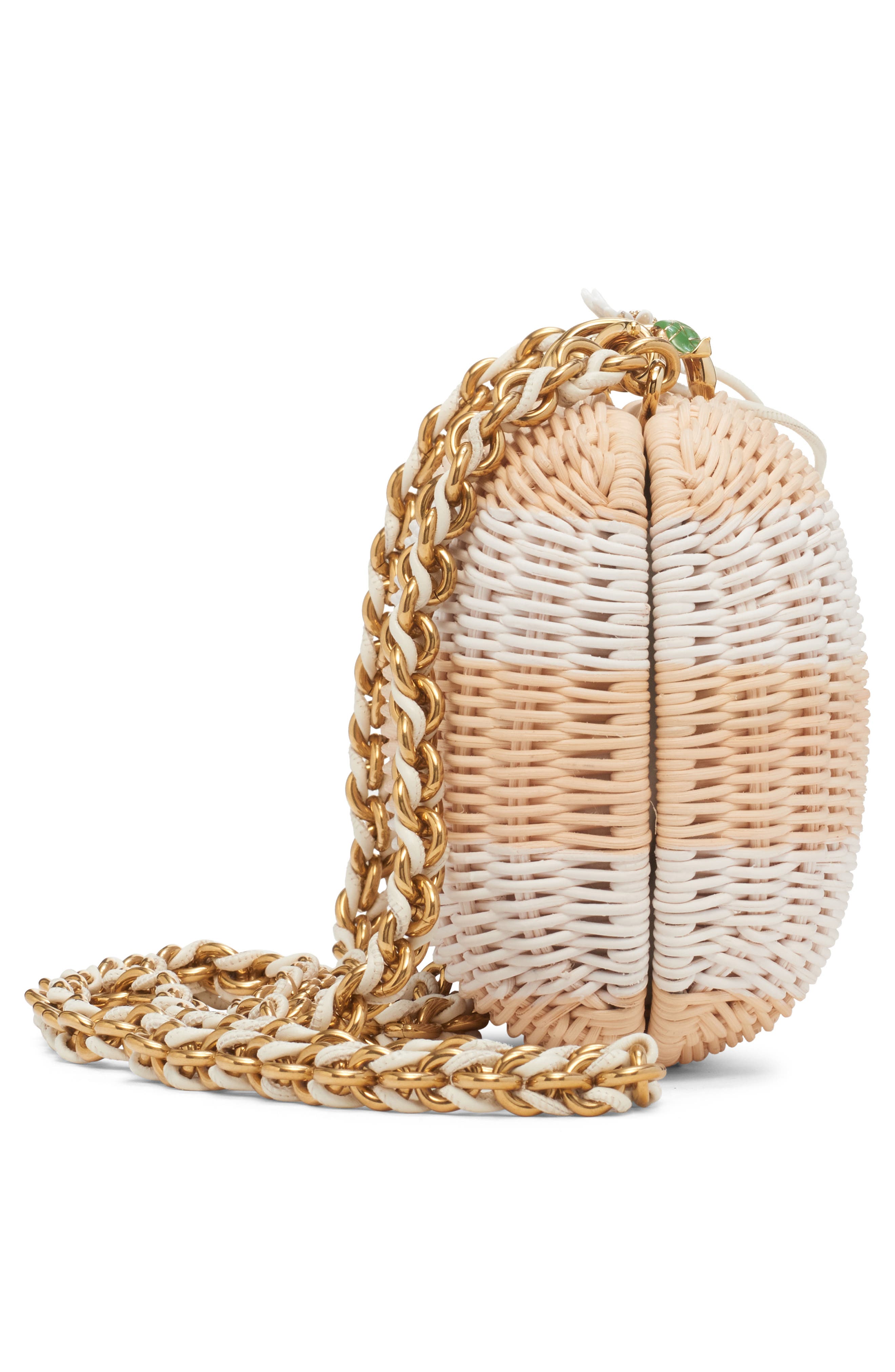 Bottega Veneta Knot Stripe Wicker Clutch Bag, Alternate, color, 8578 Str. Nat/ Daisy Fl-Mb
