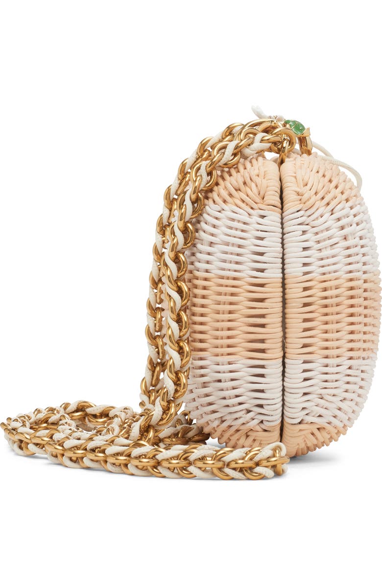 Bottega Veneta Knot Stripe Wicker Clutch Bag, Alternate, color, 8578 Str. Nat/ Daisy Fl-Mb