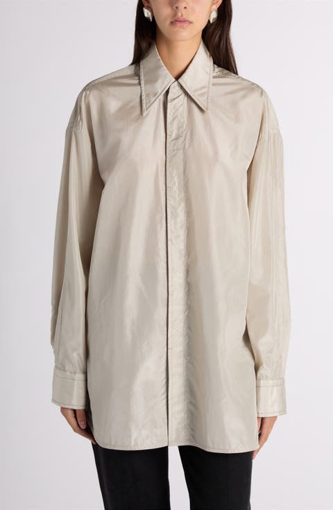 Oversize Cotton Button-Up Shirt