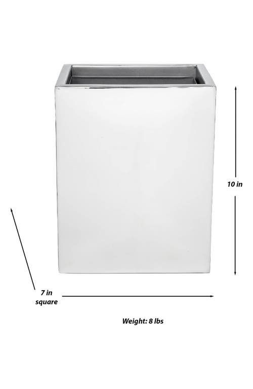 Roselli Trading Company Stainless Steel Rectangular Waste Basket In Silver