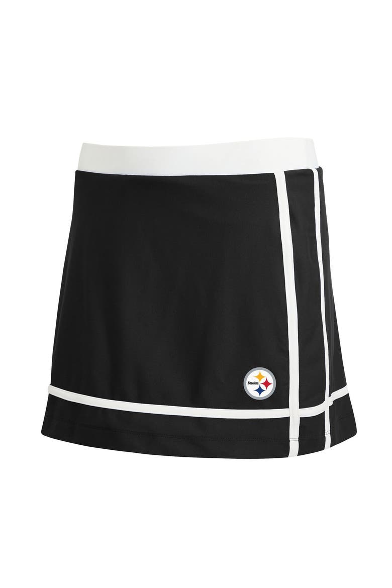 Women's WEAR by Erin Andrews  Black Pittsburgh Steelers Stripe Skort, Alternate, color, Black