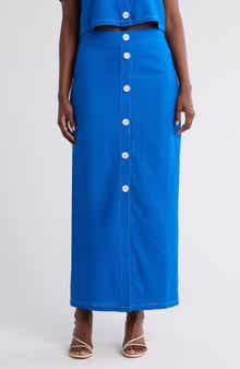 BY DESIGN Abby Button Front Maxi Skirt