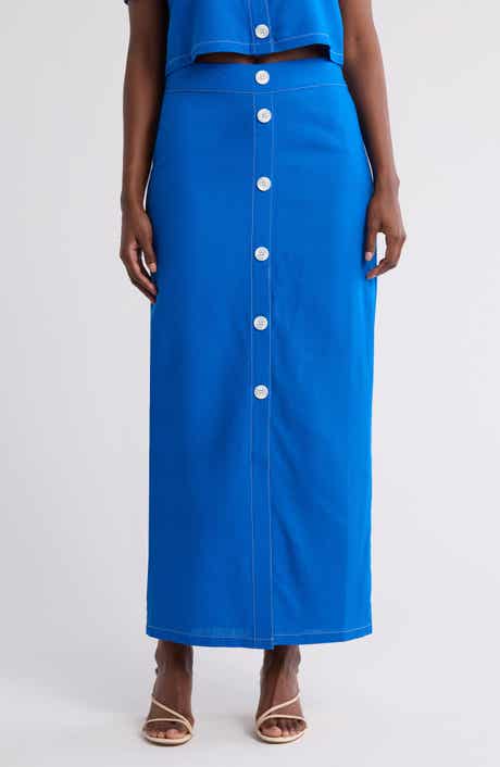 BY DESIGN Abby Button Front Maxi Skirt