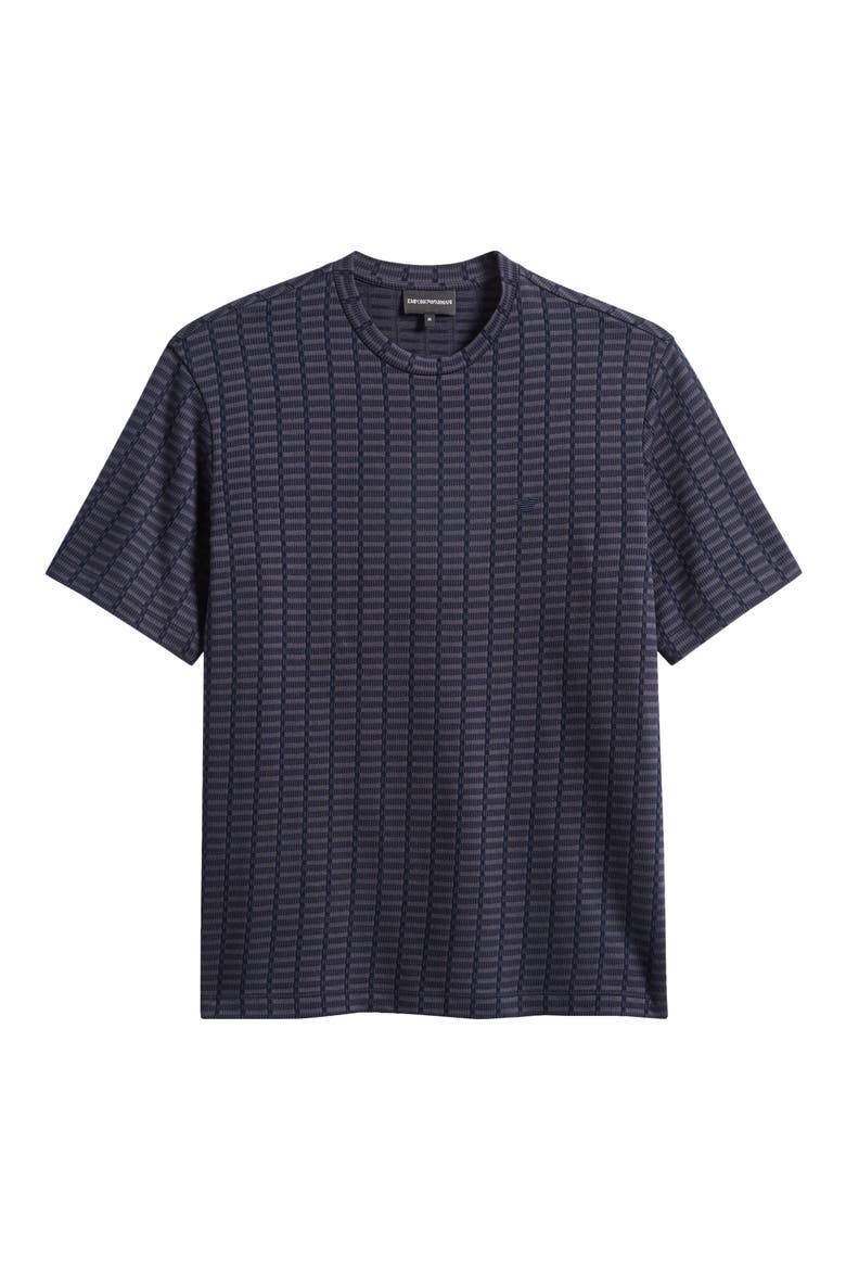 Grid Pattern Cotton Sweater, Main, color, NAVY