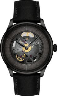Tissot Chemin des Tourelles Leather Strap Watch, 39mm