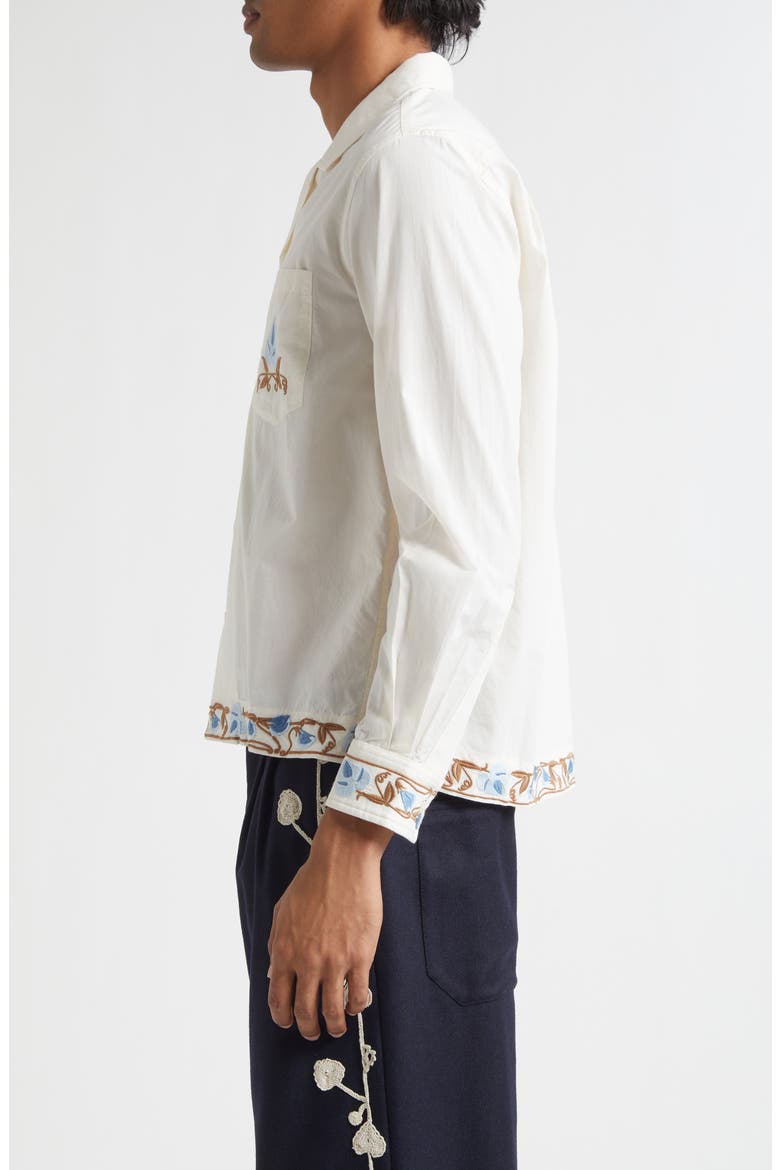 Nouveau Vine Long Sleeve Button-Up Shirt, Alternate, color, CREAM