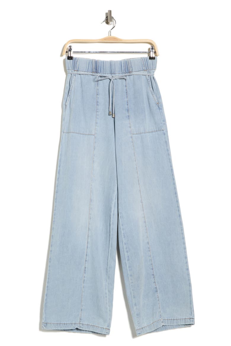 Drapey High Waist Tie Wide Leg Jeans, Alternate, color, CAMDEN