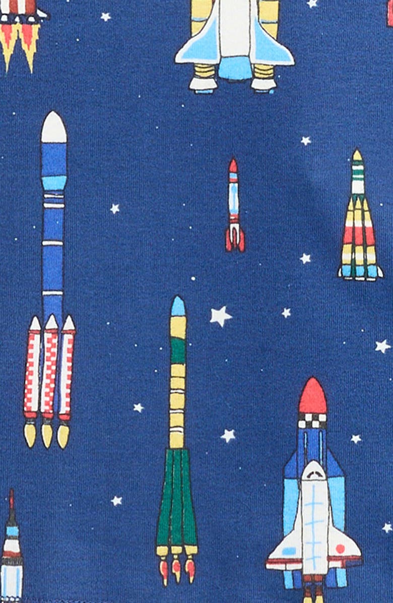 Mini Boden Kids' Rocket Glow in the Dark Fitted Two-Piece Pajamas, Alternate, color, 