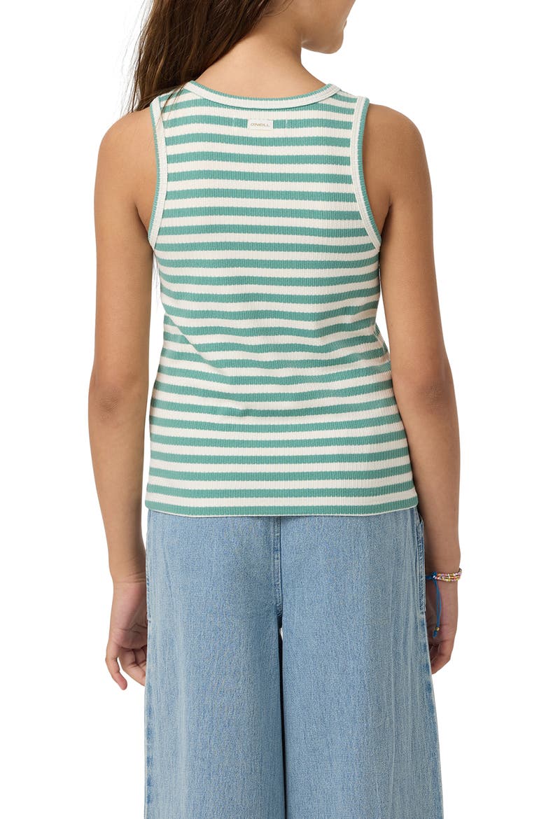 Kids' Lonnie Rib Stripe Tank, Alternate, color, GREEN