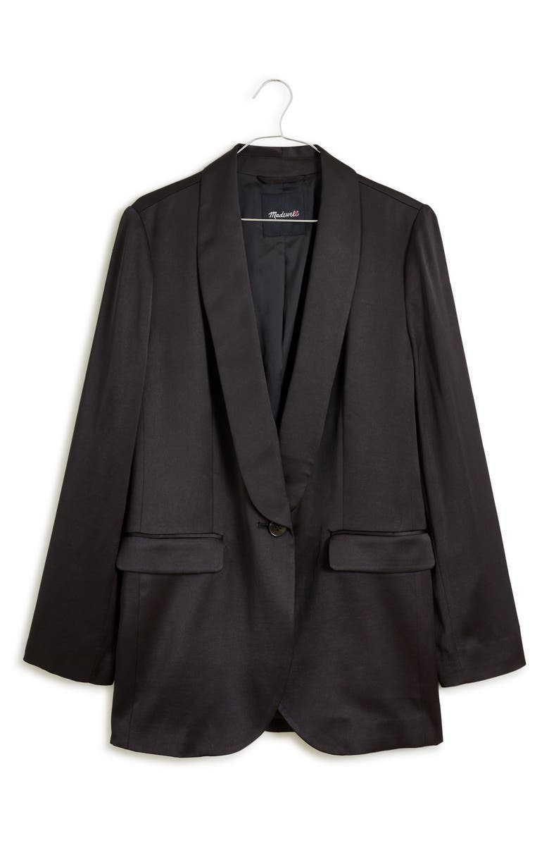 Madewell Oversize Satin Blazer, Alternate, color,