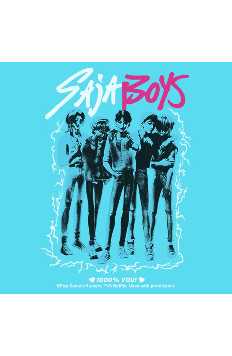 KPop Demon Hunters Girl's KPop Demon Hunters Saja Boys Idols Portrait  Graphic T-Shirt, Alternate, color, Blue