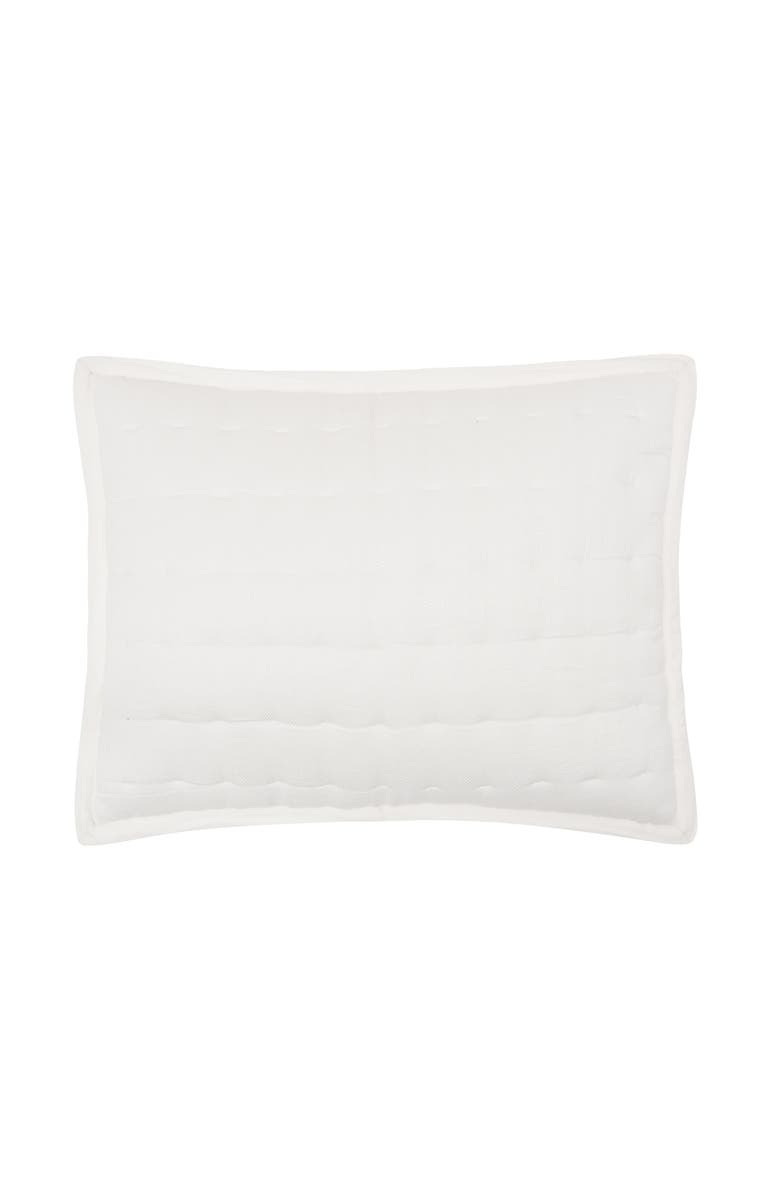 ELISABETH YORK 20" x 26" Tinsley Dove Cotton Standard Sham - Machine Washable, Main, color, White