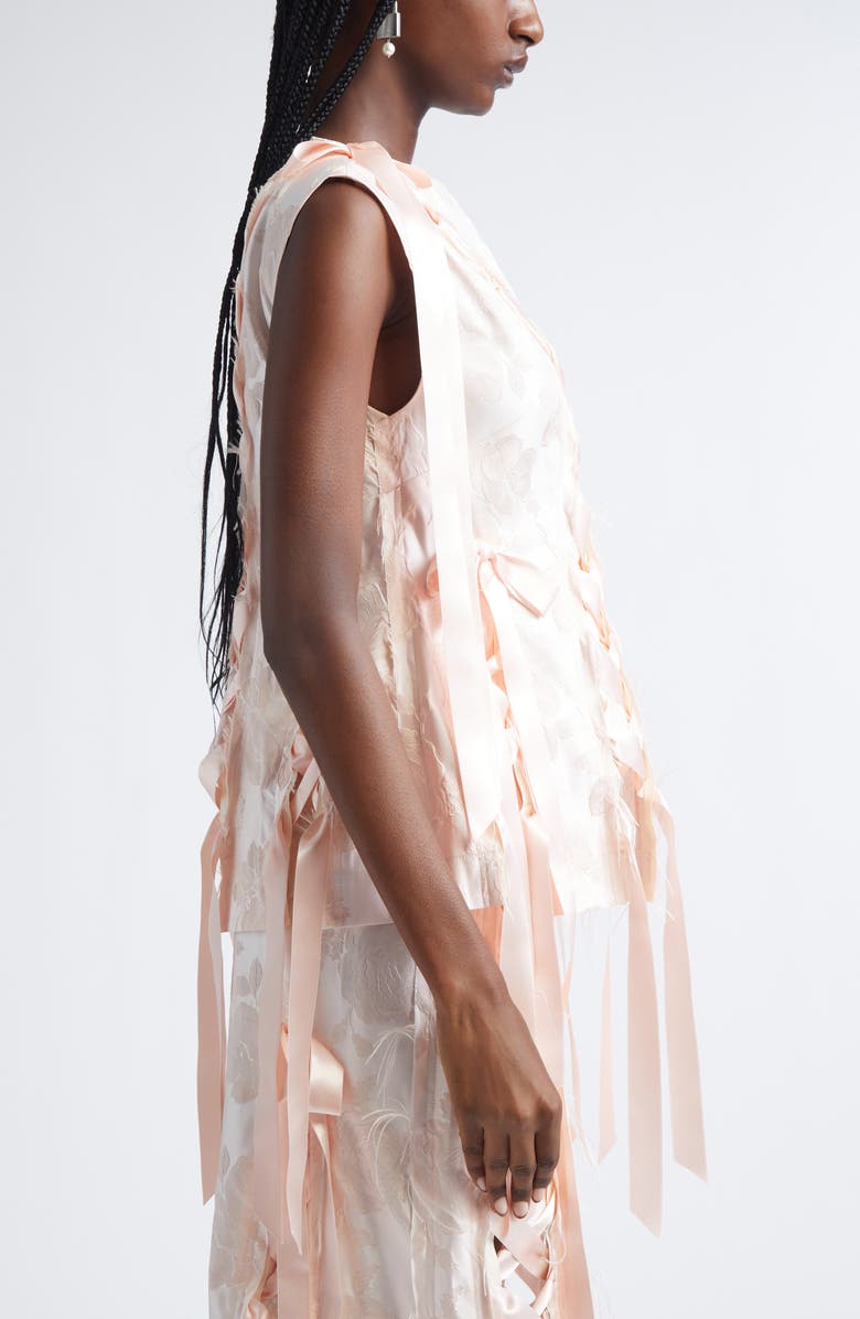 Simone Rocha Unraveling Ribbon Top, Alternate, color, Blush/ Blush