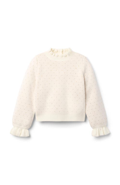 Janie And Jack Sparkle Dot Sweater In Neutral
