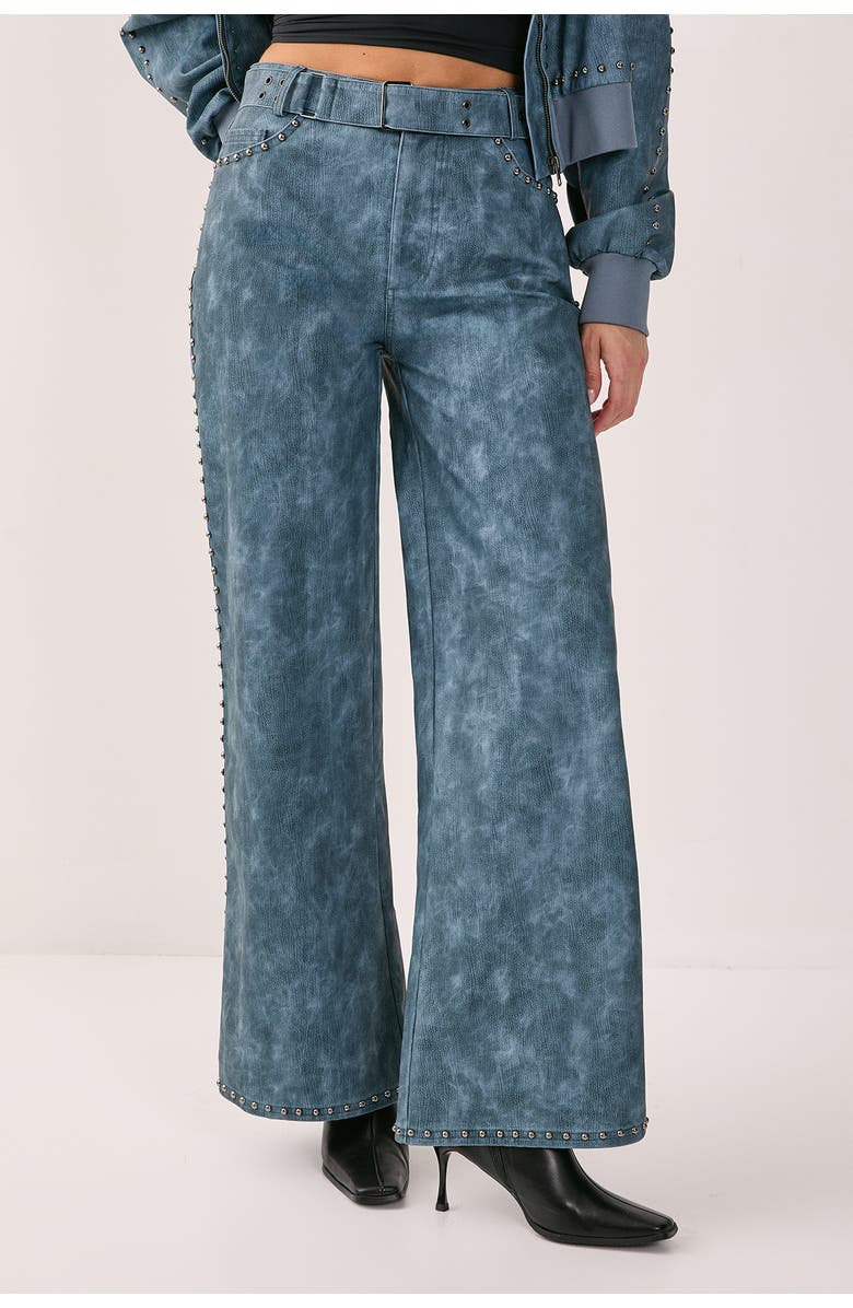 NASTY GAL Studded Detail Belted Trouser, Main, color, Blue