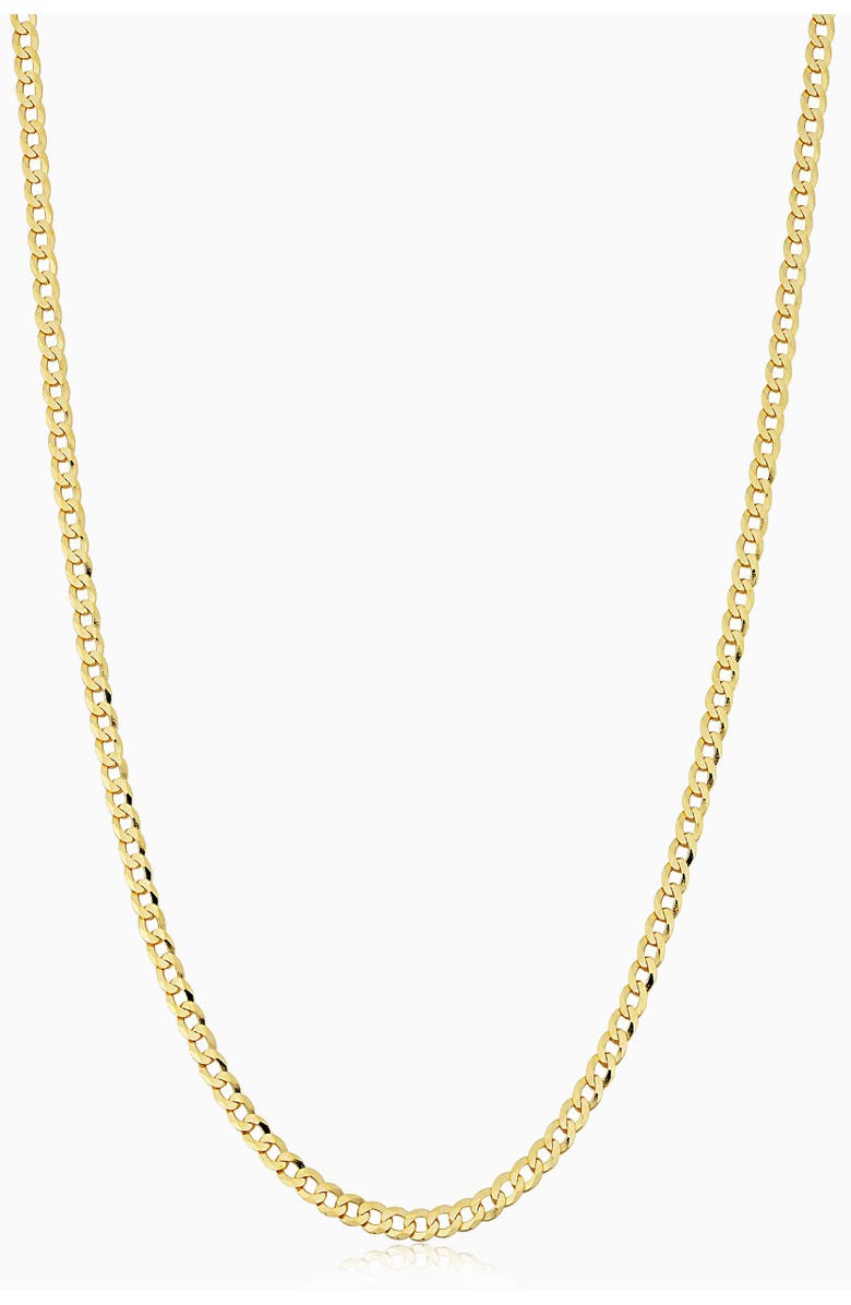 Oradina 14K Gold Carmine Curb Petite Chain Necklace, Main, color, Yellow Gold