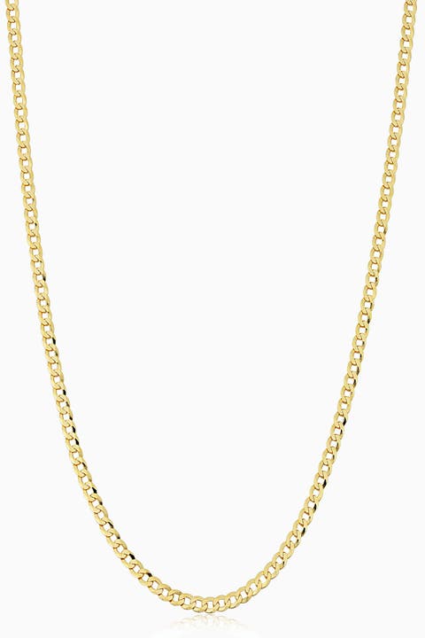 10K Gold Carmine Curb Petite Chain Necklace
