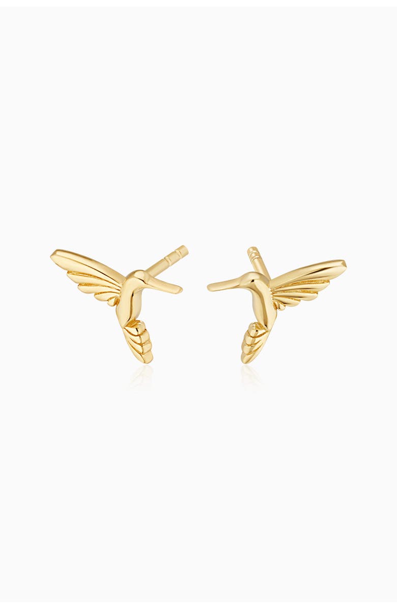 Oradina 14K Yellow Gold Freedom Dove Studs, Alternate, color, Yellow Gold