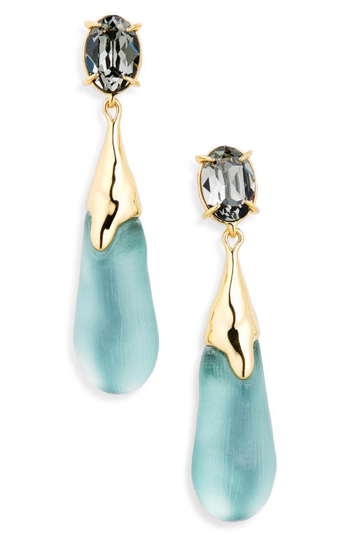 Alexis Bittar Bonbon Crystal Teardrop Earrings in Teal Blue 