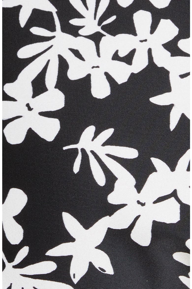 Sea Floral One-Shoulder Bikini Top, Alternate, color, BLACK