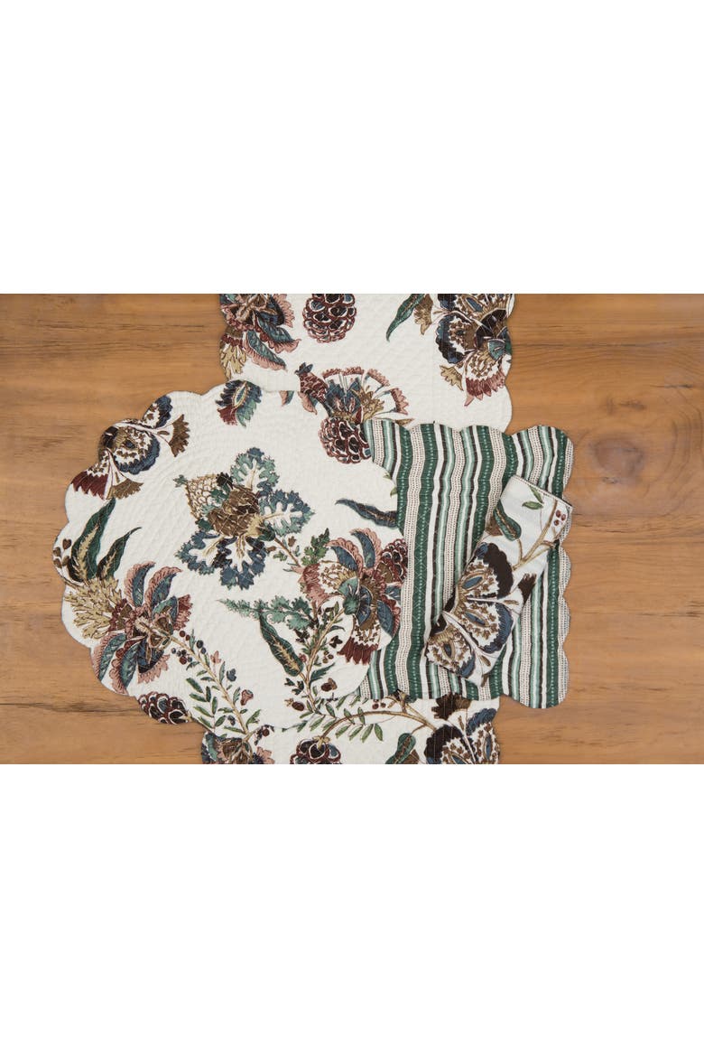 Braelyn Reversible Round Quilted Set of 6 Placemats 17", Alternate, color, Beige