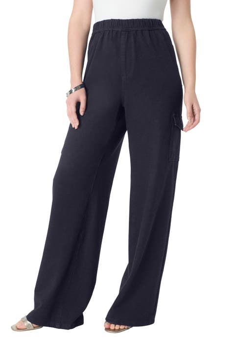 Wide Leg Cargo Knit Jean
