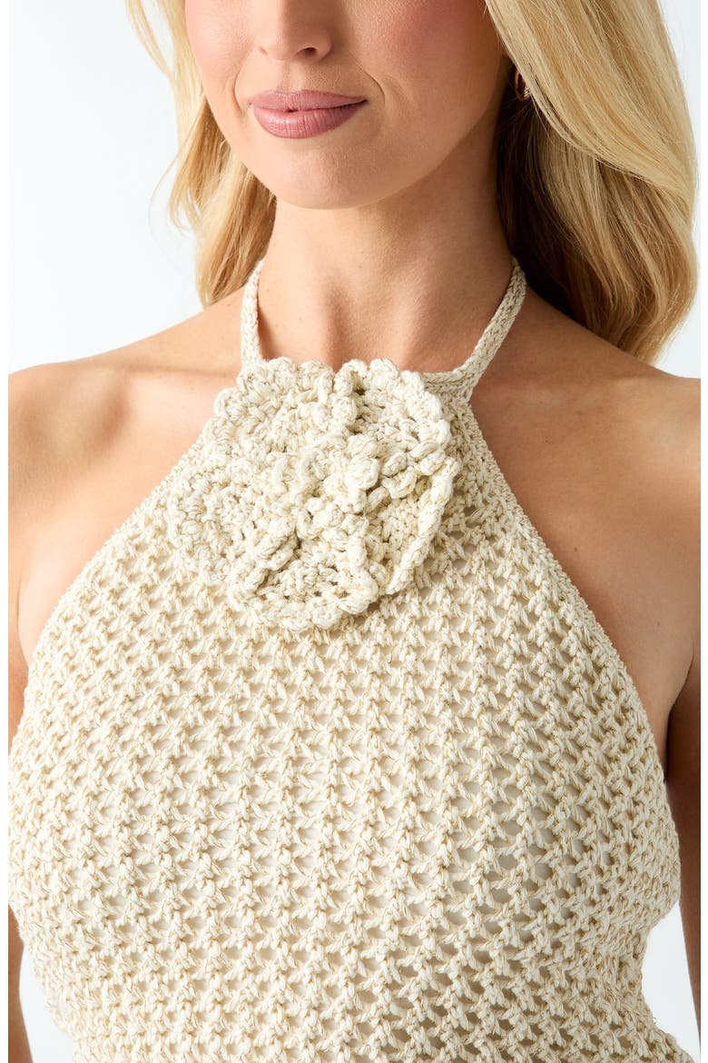 Alicia Crochet Halter Top, Alternate, color, OPEN IVORY