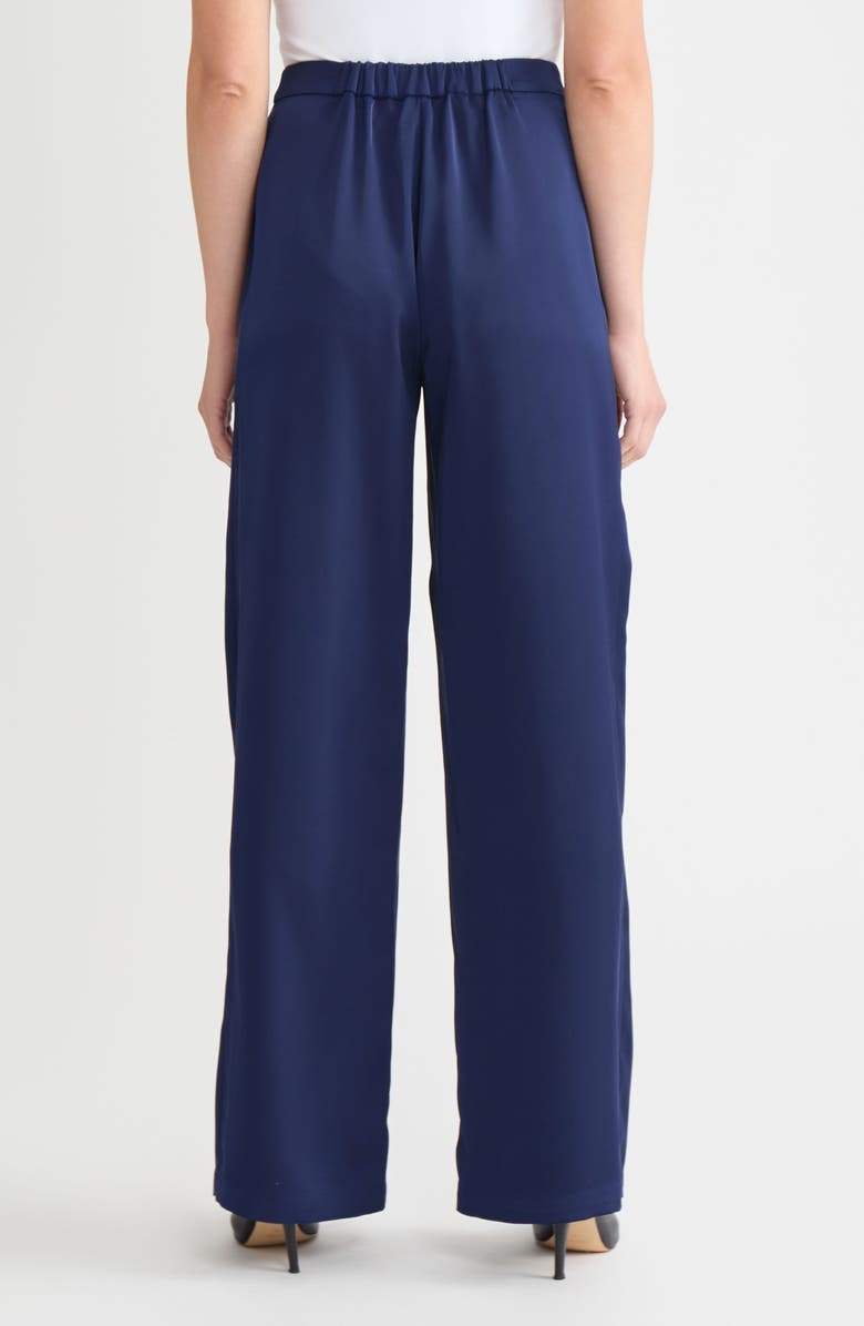 Misook x Lani Lynn Crêpe de Chine Wide Leg Pants, Alternate, color, Moonlit Navy