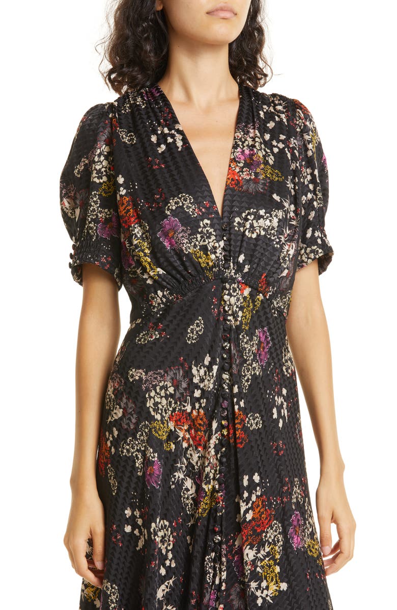 SALONI Lea Print Silk Maxi Dress, Alternate, color, 