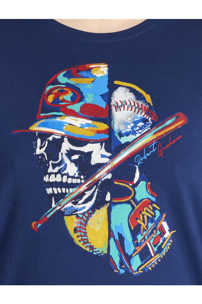 Big & Tall  Skull Slugger Graphic Tee, Alternate, color, NAVY