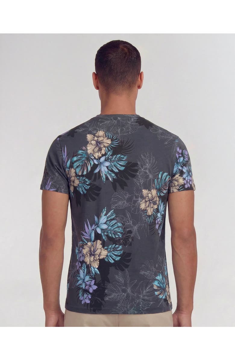 Lords of Harlech Exotic Floral Mens Vneck Tee, Alternate, color, Exotic Floral Black