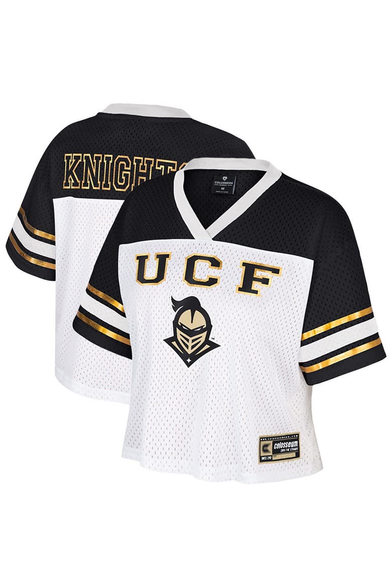 Women's Colosseum  White UCF Knights Treasure Cropped Football Jersey, Main, color, White
