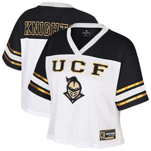 Women's Colosseum  White UCF Knights Treasure Cropped Football Jersey