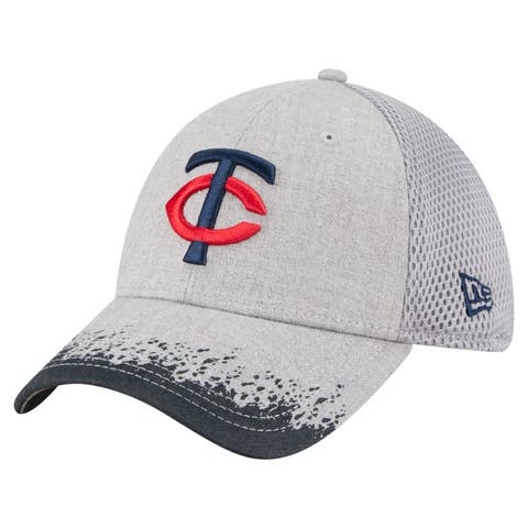 Men's New Era Gray Minnesota Twins Visor Paint Splatter 39THIRTY Flex Hat