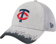 New Era Men's New Era Gray Minnesota Twins Visor Paint Splatter 39THIRTY Flex Hat