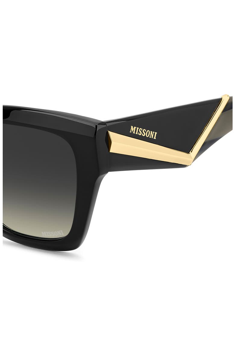 53mm Gradient Square Sunglasses, Alternate, color, BLACK/ GREY BROWN