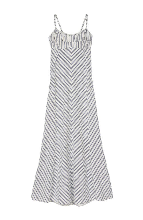 Sandro Stripy Maxi Dress With Straps In White