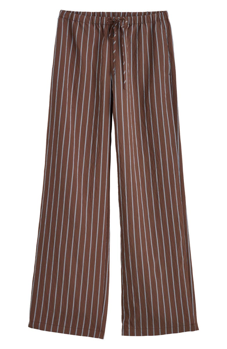 Madewell Stripe Pull-On Pants, Alternate, color, Brown Peri Twin Stripe