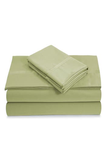 Azores Home 500 Thread Count Cotton Sateen Sheet Set In Green