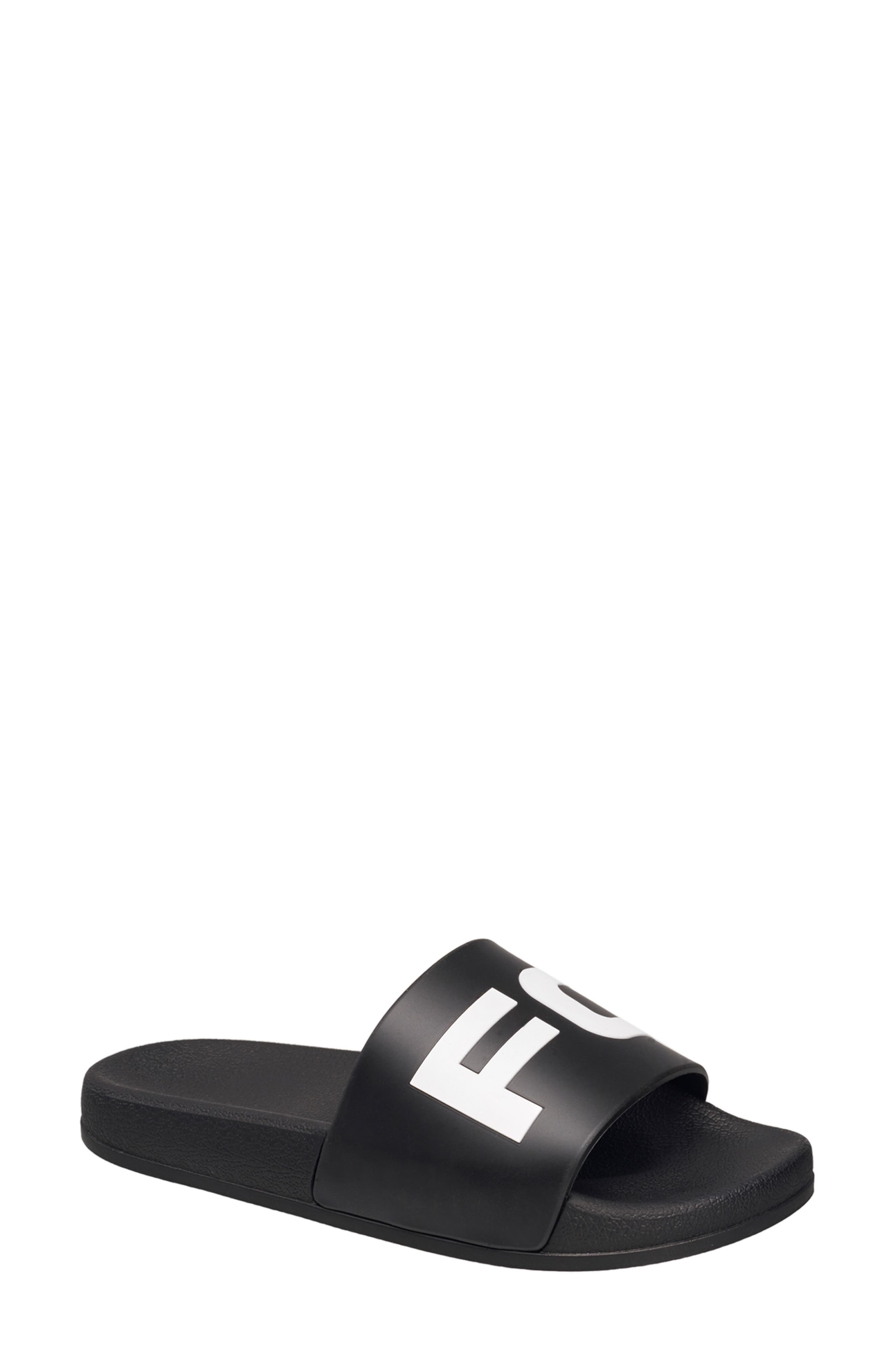 Slide Sandal, Main, color, BLACK/ WHITE