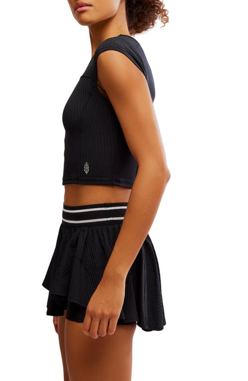 Free People Sultry High-rise Pleated Tennis Short In Black In Black